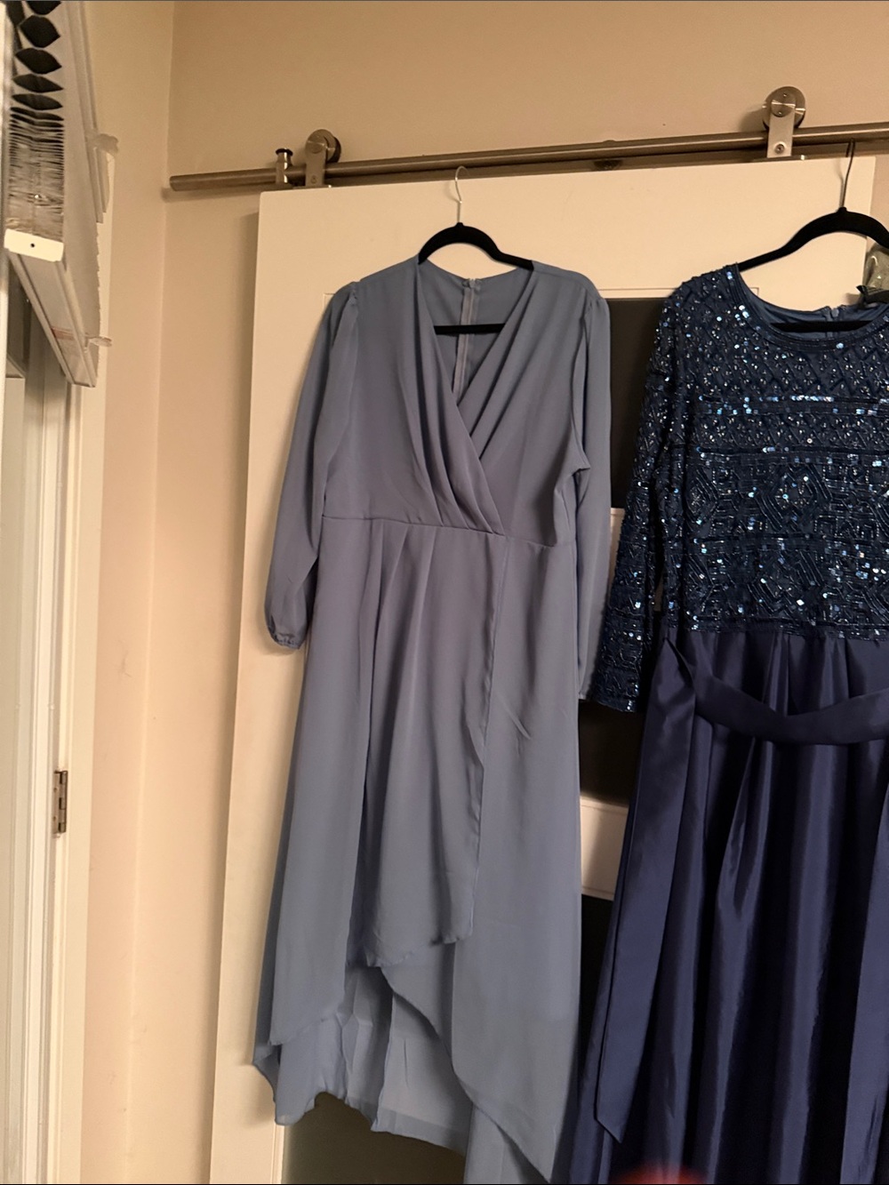 Women’s Dusty Blue High-Low Wrap Dress